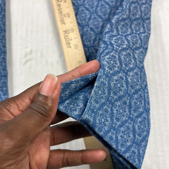 Etcetera Jaquard Dress Pants Blue Harlequin Print Trousers Preppy Straight Leg 6 - Picture 7 of 12